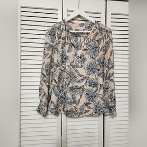 LOFT Blush Long Sleeve Blouse, Size Petite Small